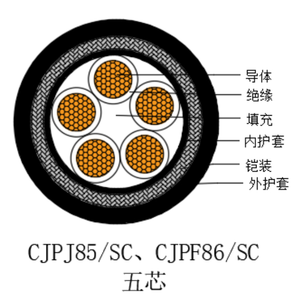 銅芯交聯聚乙烯絕緣低煙無鹵船用電力電纜-CJPJ85/SC-0.6/1kV、CJPF86/SC-0.6/1kV